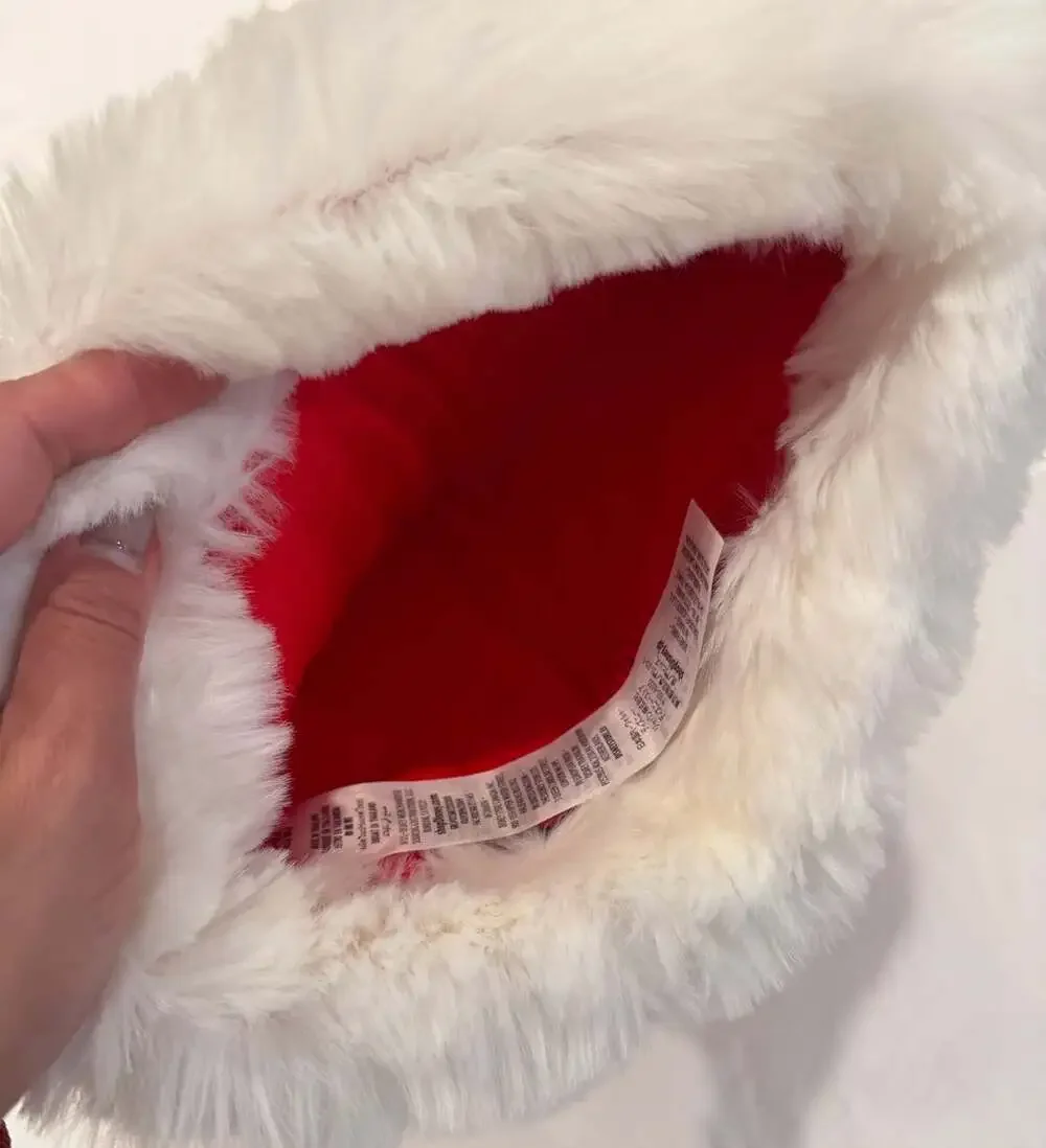 Disney Store Mickey Mouse Ears Santa Hat Red White plush